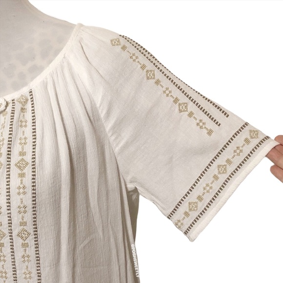 J Jill Embroidered Gauze Blouse - Picture 5 of 12